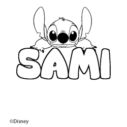 Coloraci&oacute;n del nombre SAMI - decorado Stitch