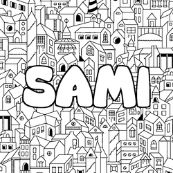 Coloraci&oacute;n del nombre SAMI - decorado ciudad
