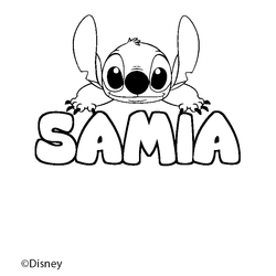 Coloraci&oacute;n del nombre SAMIA - decorado Stitch