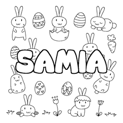 Coloraci&oacute;n del nombre SAMIA - decorado Pascua