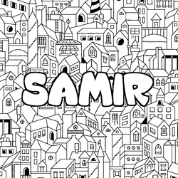 Coloraci&oacute;n del nombre SAMIR - decorado ciudad