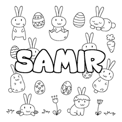 Coloraci&oacute;n del nombre SAMIR - decorado Pascua