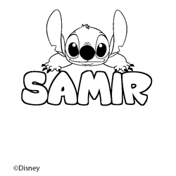 Coloraci&oacute;n del nombre SAMIR - decorado Stitch