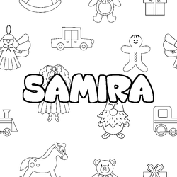 Coloraci&oacute;n del nombre SAMIRA - decorado juguetes