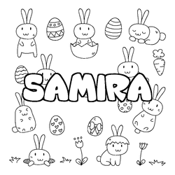 Coloraci&oacute;n del nombre SAMIRA - decorado Pascua