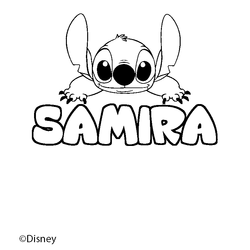 Coloraci&oacute;n del nombre SAMIRA - decorado Stitch