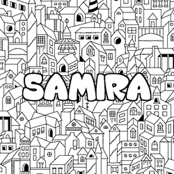 Coloraci&oacute;n del nombre SAMIRA - decorado ciudad
