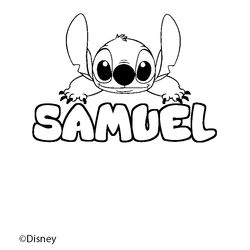 Coloraci&oacute;n del nombre SAMUEL - decorado Stitch