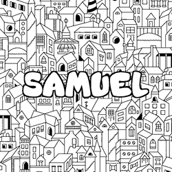 Coloraci&oacute;n del nombre SAMUEL - decorado ciudad