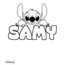 Coloraci&oacute;n del nombre SAMY - decorado Stitch