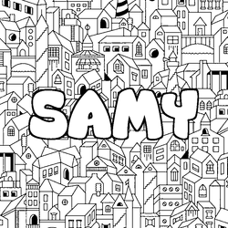 Coloraci&oacute;n del nombre SAMY - decorado ciudad