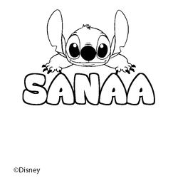 Coloraci&oacute;n del nombre SANAA - decorado Stitch