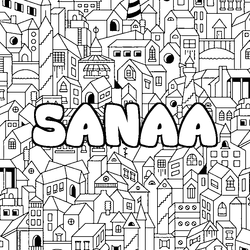 Coloraci&oacute;n del nombre SANAA - decorado ciudad