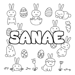 Coloraci&oacute;n del nombre SANAE - decorado Pascua