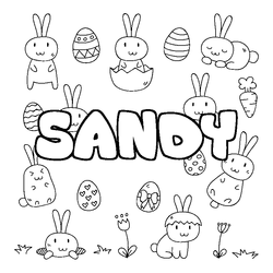 Coloraci&oacute;n del nombre SANDY - decorado Pascua