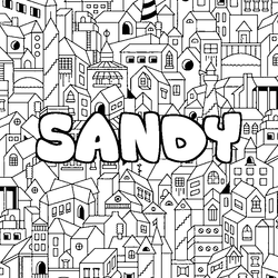 Coloraci&oacute;n del nombre SANDY - decorado ciudad