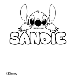 Coloraci&oacute;n del nombre SANDIE - decorado Stitch