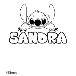 Coloraci&oacute;n del nombre SANDRA - decorado Stitch