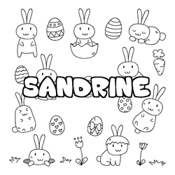 Coloraci&oacute;n del nombre SANDRINE - decorado Pascua