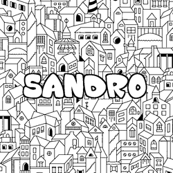 Coloraci&oacute;n del nombre SANDRO - decorado ciudad