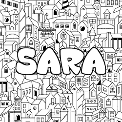 Coloraci&oacute;n del nombre SARA - decorado ciudad