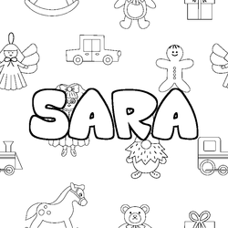 Coloraci&oacute;n del nombre SARA - decorado juguetes