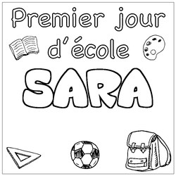 Coloraci&oacute;n del nombre SARA - decorado primer d&iacute;a de escuela