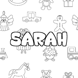 Coloraci&oacute;n del nombre SARAH - decorado juguetes