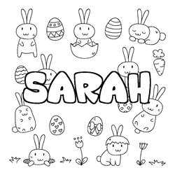 Coloraci&oacute;n del nombre SARAH - decorado Pascua