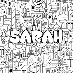 Coloraci&oacute;n del nombre SARAH - decorado ciudad