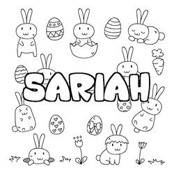 Coloraci&oacute;n del nombre SARIAH - decorado Pascua