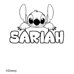 Coloraci&oacute;n del nombre SARIAH - decorado Stitch