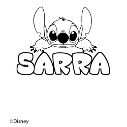 Coloraci&oacute;n del nombre SARRA - decorado Stitch