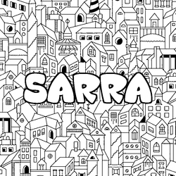 Coloraci&oacute;n del nombre SARRA - decorado ciudad
