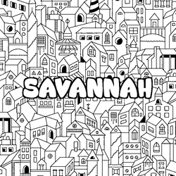 Coloraci&oacute;n del nombre SAVANNAH - decorado ciudad