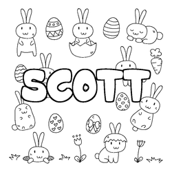 Coloraci&oacute;n del nombre SCOTT - decorado Pascua