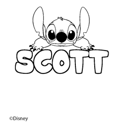 Coloraci&oacute;n del nombre SCOTT - decorado Stitch