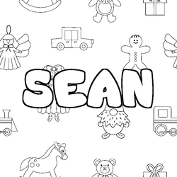Coloraci&oacute;n del nombre SEAN - decorado juguetes
