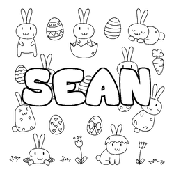 Coloraci&oacute;n del nombre SEAN - decorado Pascua