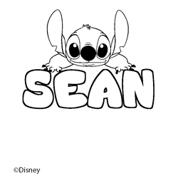 Coloraci&oacute;n del nombre SEAN - decorado Stitch