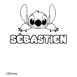Coloraci&oacute;n del nombre S&Eacute;BASTIEN - decorado Stitch