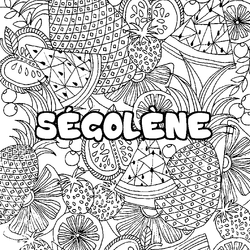 Coloraci&oacute;n del nombre S&Eacute;GOL&Egrave;NE - decorado mandala de frutas
