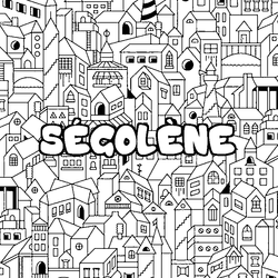 Coloraci&oacute;n del nombre S&Eacute;GOL&Egrave;NE - decorado ciudad
