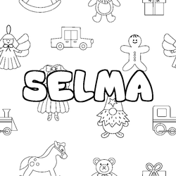 Coloraci&oacute;n del nombre SELMA - decorado juguetes