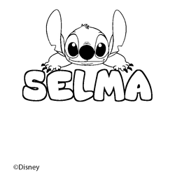 Coloraci&oacute;n del nombre SELMA - decorado Stitch