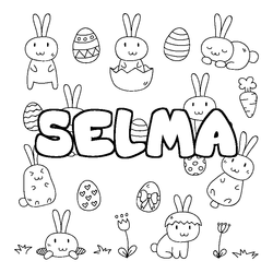 Coloraci&oacute;n del nombre SELMA - decorado Pascua