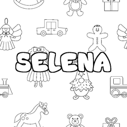 Coloraci&oacute;n del nombre SELENA - decorado juguetes