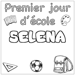 Coloraci&oacute;n del nombre SELENA - decorado primer d&iacute;a de escuela