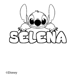 Coloraci&oacute;n del nombre SELENA - decorado Stitch