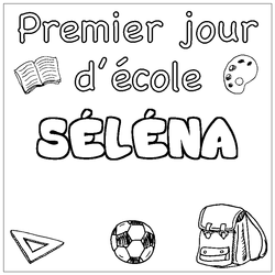 Coloraci&oacute;n del nombre S&Eacute;L&Eacute;NA - decorado primer d&iacute;a de escuela
